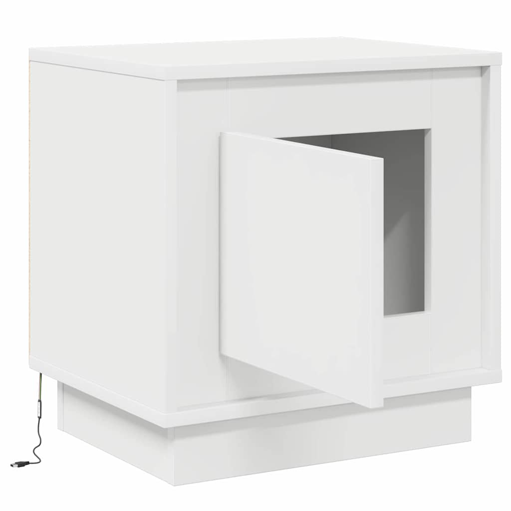 Bedside Cabinet with White 44 x 34.5 x 45 cm Engineered wood